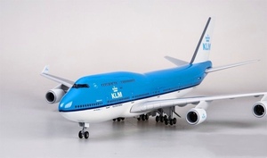 高级仿真飞机模型民航客机波音747-400荷兰航空带灯带轮子航模